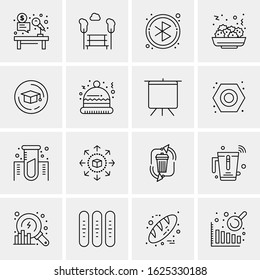 Business Icon Set. 16 Universal Icons Vector. Creative Beauitful Icon Illustration to use in Print and Web Related project.