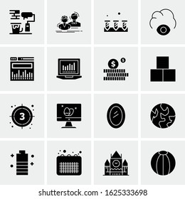Business Icon Set. 16 Universal Icons Vector. Creative Beauitful Icon Illustration to use in Print and Web Related project.