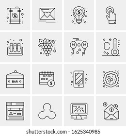 Business Icon Set. 16 Universal Icons Vector. Creative Beauitful Icon Illustration to use in Print and Web Related project.