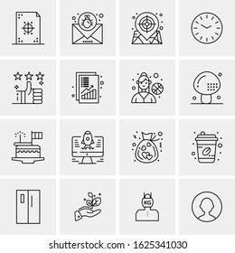 Business Icon Set. 16 Universal Icons Vector. Creative Beauitful Icon Illustration to use in Print and Web Related project.
