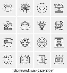 Business Icon Set. 16 Universal Icons Vector. Creative Beauitful Icon Illustration to use in Print and Web Related project.