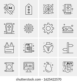 Business Icon Set. 16 Universal Icons Vector. Creative Beauitful Icon Illustration to use in Print and Web Related project.
