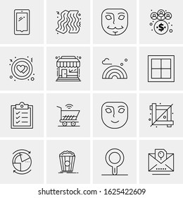 Business Icon Set. 16 Universal Icons Vector. Creative Beauitful Icon Illustration to use in Print and Web Related project.