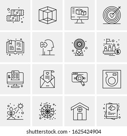 Business Icon Set. 16 Universal Icons Vector. Creative Beauitful Icon Illustration to use in Print and Web Related project.