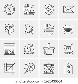 Business Icon Set. 16 Universal Icons Vector. Creative Beauitful Icon Illustration to use in Print and Web Related project.