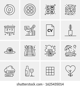 Business Icon Set. 16 Universal Icons Vector. Creative Beauitful Icon Illustration to use in Print and Web Related project.