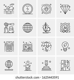 Business Icon Set. 16 Universal Icons Vector. Creative Beauitful Icon Illustration to use in Print and Web Related project.