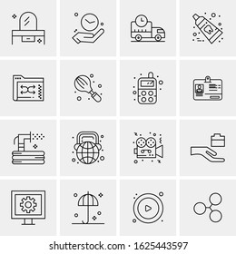 Business Icon Set. 16 Universal Icons Vector. Creative Beauitful Icon Illustration to use in Print and Web Related project.
