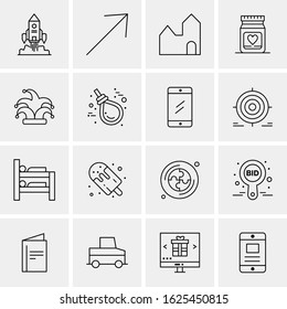 Business Icon Set. 16 Universal Icons Vector. Creative Beauitful Icon Illustration to use in Print and Web Related project.