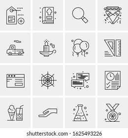 Business Icon Set. 16 Universal Icons Vector. Creative Beauitful Icon Illustration to use in Print and Web Related project.
