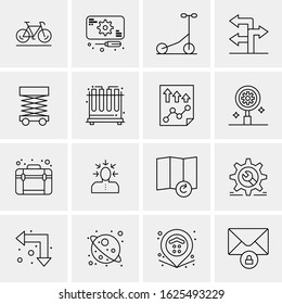 Business Icon Set. 16 Universal Icons Vector. Creative Beauitful Icon Illustration to use in Print and Web Related project.
