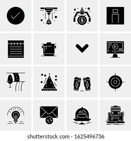 Business Icon Set. 16 Universal Icons Vector. Creative Beauitful Icon Illustration to use in Print and Web Related project.