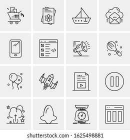 Business Icon Set. 16 Universal Icons Vector. Creative Beauitful Icon Illustration to use in Print and Web Related project.