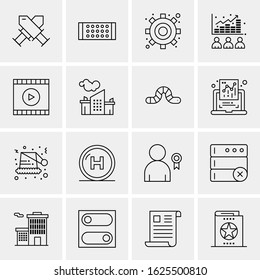 Business Icon Set. 16 Universal Icons Vector. Creative Beauitful Icon Illustration to use in Print and Web Related project.