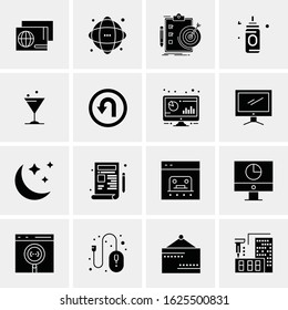 Business Icon Set. 16 Universal Icons Vector. Creative Beauitful Icon Illustration to use in Print and Web Related project.