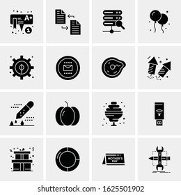 Business Icon Set. 16 Universal Icons Vector. Creative Beauitful Icon Illustration to use in Print and Web Related project.
