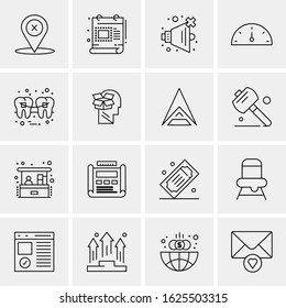Business Icon Set. 16 Universal Icons Vector. Creative Beauitful Icon Illustration to use in Print and Web Related project.