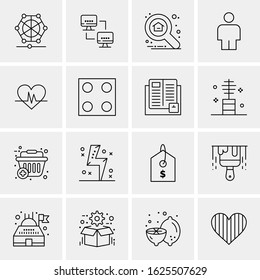 Business Icon Set. 16 Universal Icons Vector. Creative Beauitful Icon Illustration to use in Print and Web Related project.