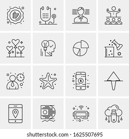 Business Icon Set. 16 Universal Icons Vector. Creative Beauitful Icon Illustration to use in Print and Web Related project.