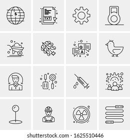 Business Icon Set. 16 Universal Icons Vector. Creative Beauitful Icon Illustration to use in Print and Web Related project.