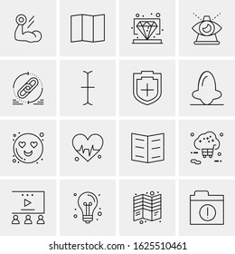 Business Icon Set. 16 Universal Icons Vector. Creative Beauitful Icon Illustration to use in Print and Web Related project.