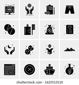 Business Icon Set. 16 Universal Icons Vector. Creative Beauitful Icon Illustration to use in Print and Web Related project.