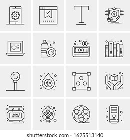 Business Icon Set. 16 Universal Icons Vector. Creative Beauitful Icon Illustration to use in Print and Web Related project.