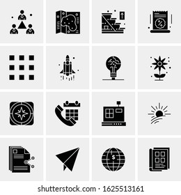 Business Icon Set. 16 Universal Icons Vector. Creative Beauitful Icon Illustration to use in Print and Web Related project.