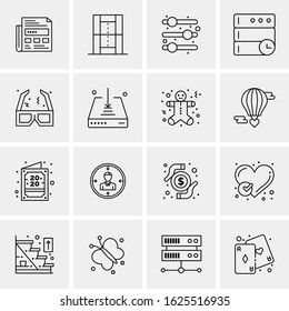 Business Icon Set. 16 Universal Icons Vector. Creative Beauitful Icon Illustration to use in Print and Web Related project.