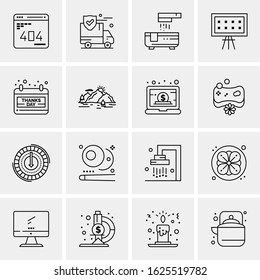Business Icon Set. 16 Universal Icons Vector. Creative Beauitful Icon Illustration to use in Print and Web Related project.