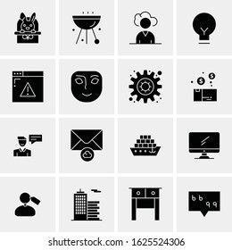 Business Icon Set. 16 Universal Icons Vector. Creative Beauitful Icon Illustration to use in Print and Web Related project.