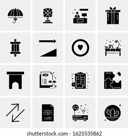 Business Icon Set. 16 Universal Icons Vector. Creative Beauitful Icon Illustration to use in Print and Web Related project.