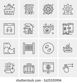 Business Icon Set. 16 Universal Icons Vector. Creative Beauitful Icon Illustration to use in Print and Web Related project.