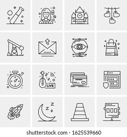 Business Icon Set. 16 Universal Icons Vector. Creative Beauitful Icon Illustration to use in Print and Web Related project.