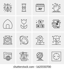 Business Icon Set. 16 Universal Icons Vector. Creative Beauitful Icon Illustration to use in Print and Web Related project.