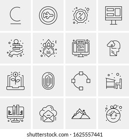 Business Icon Set. 16 Universal Icons Vector. Creative Beauitful Icon Illustration to use in Print and Web Related project.