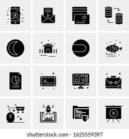 Business Icon Set. 16 Universal Icons Vector. Creative Beauitful Icon Illustration to use in Print and Web Related project.