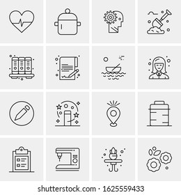 Business Icon Set. 16 Universal Icons Vector. Creative Beauitful Icon Illustration to use in Print and Web Related project.