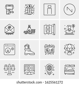 Business Icon Set. 16 Universal Icons Vector. Creative Beauitful Icon Illustration to use in Print and Web Related project.