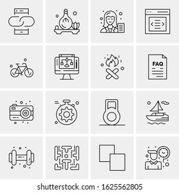 Business Icon Set. 16 Universal Icons Vector. Creative Beauitful Icon Illustration to use in Print and Web Related project.