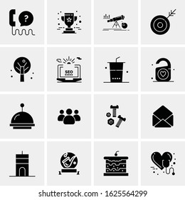 Business Icon Set. 16 Universal Icons Vector. Creative Beauitful Icon Illustration to use in Print and Web Related project.