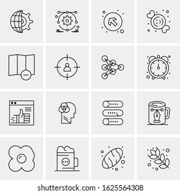 Business Icon Set. 16 Universal Icons Vector. Creative Beauitful Icon Illustration to use in Print and Web Related project.