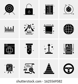 Business Icon Set. 16 Universal Icons Vector. Creative Beauitful Icon Illustration to use in Print and Web Related project.