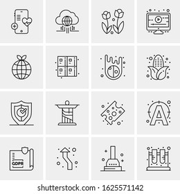 Business Icon Set. 16 Universal Icons Vector. Creative Beauitful Icon Illustration to use in Print and Web Related project.