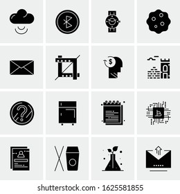 Business Icon Set. 16 Universal Icons Vector. Creative Beauitful Icon Illustration to use in Print and Web Related project.