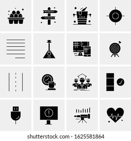 Business Icon Set. 16 Universal Icons Vector. Creative Beauitful Icon Illustration to use in Print and Web Related project.