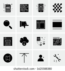 Business Icon Set. 16 Universal Icons Vector. Creative Beauitful Icon Illustration to use in Print and Web Related project.