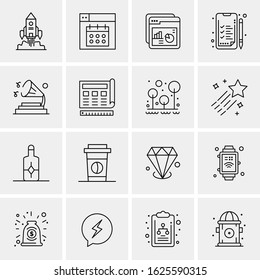 Business Icon Set. 16 Universal Icons Vector. Creative Beauitful Icon Illustration to use in Print and Web Related project.