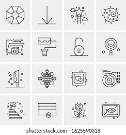 Business Icon Set. 16 Universal Icons Vector. Creative Beauitful Icon Illustration to use in Print and Web Related project.