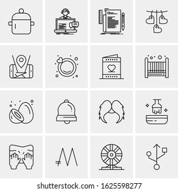 Business Icon Set. 16 Universal Icons Vector. Creative Beauitful Icon Illustration to use in Print and Web Related project.